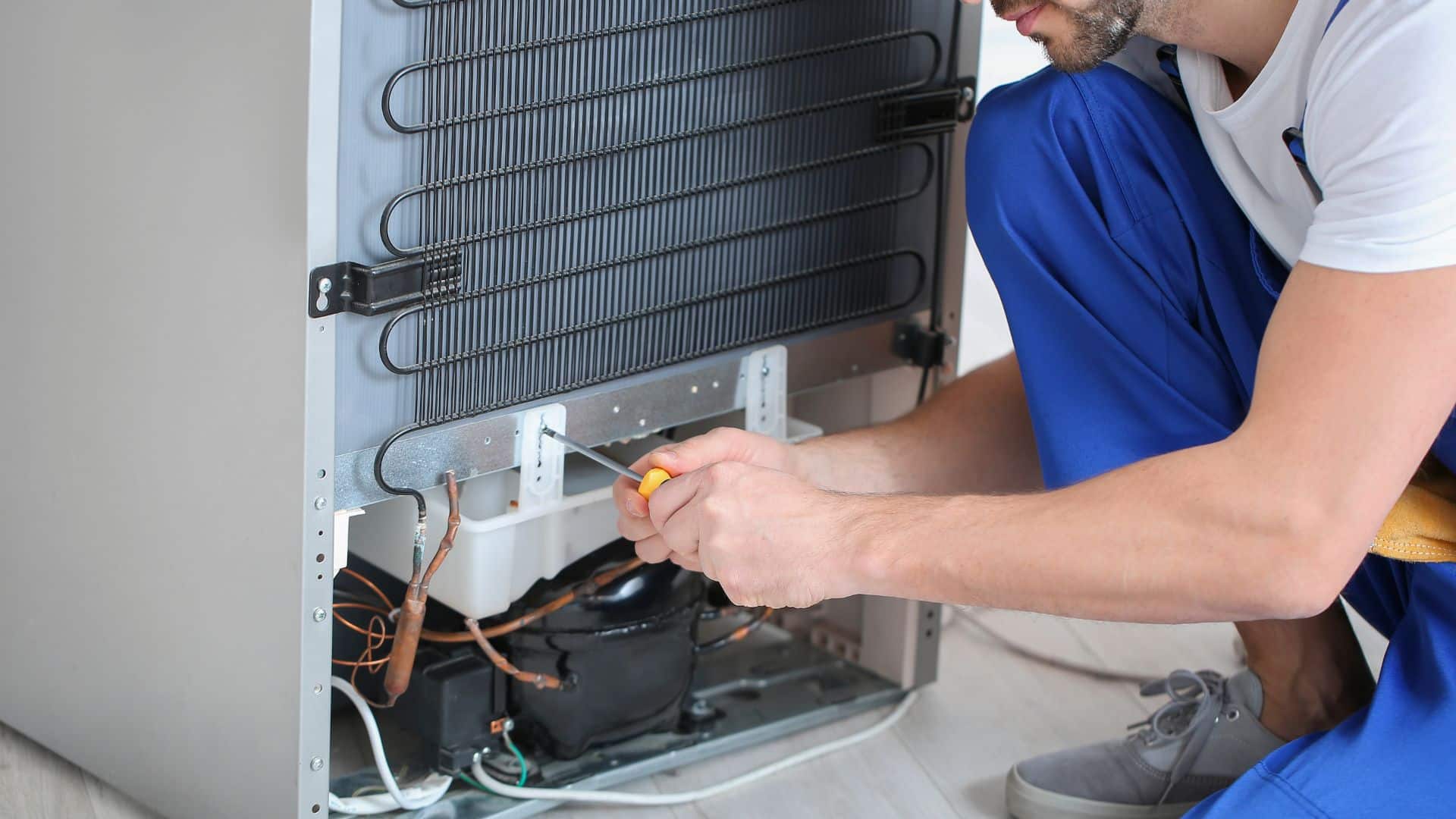 Fixing the appliances.
